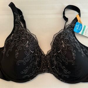 Playtex Black Embroidered Underwire Bra 40DD